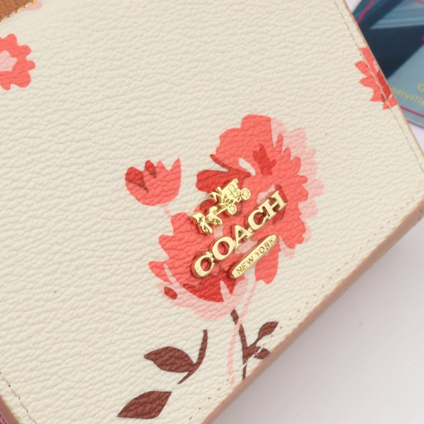 Coach Floral Print Zip Around Wallet