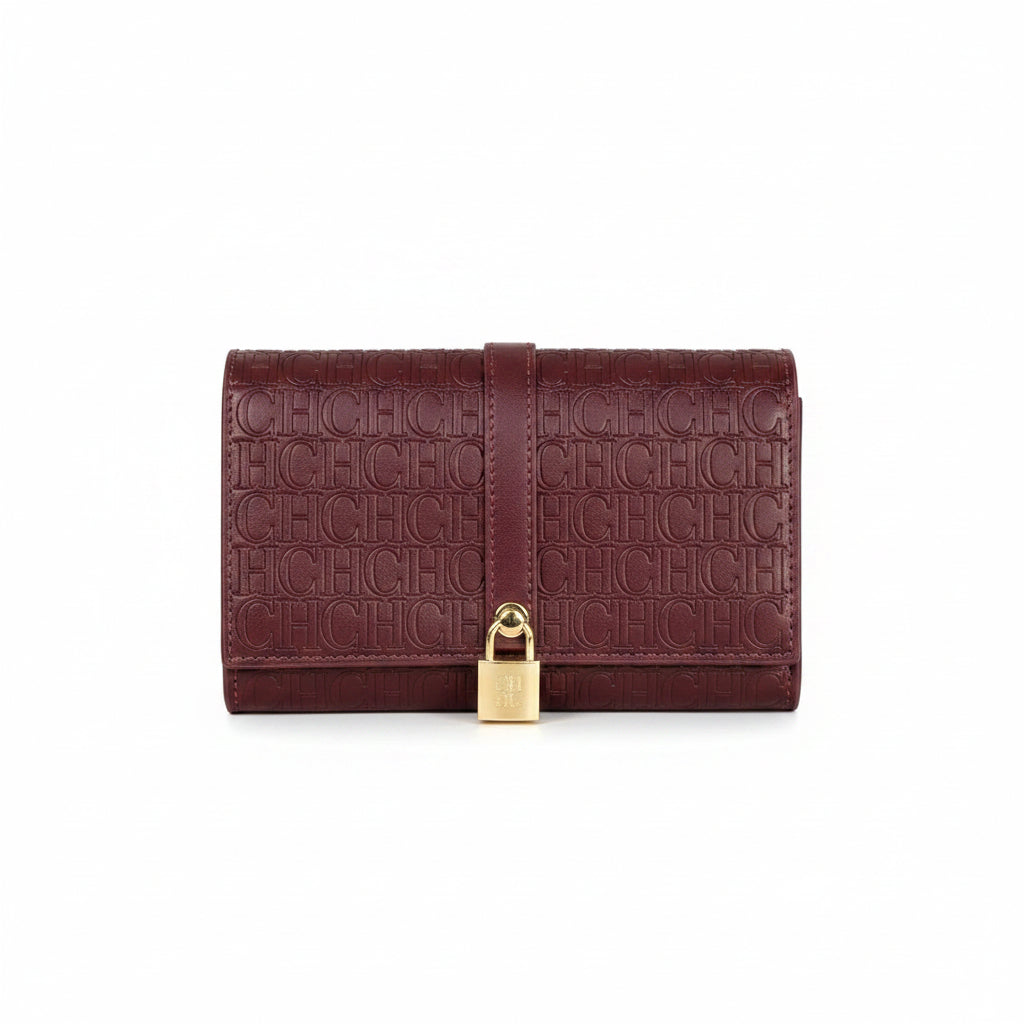 C.H Monogram Padlock Chain Bag in Burgundy