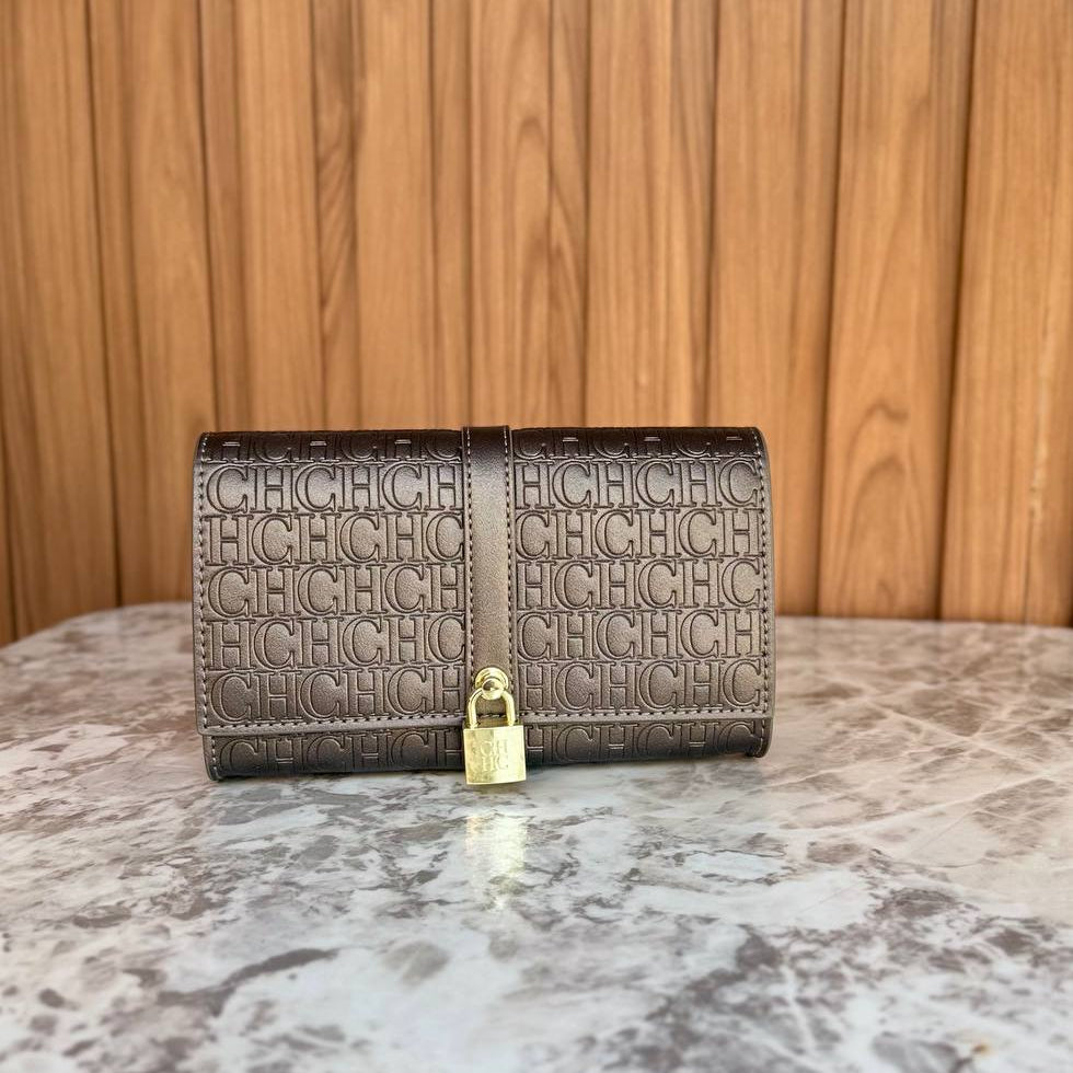 C.H Monogram Padlock Chain Bag in Burgundy