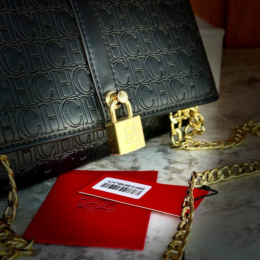 C.H Monogram Padlock Chain Bag in Burgundy