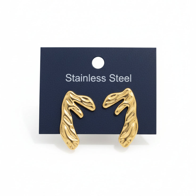 Abstract Gold Stainless Steel Earrings 💛