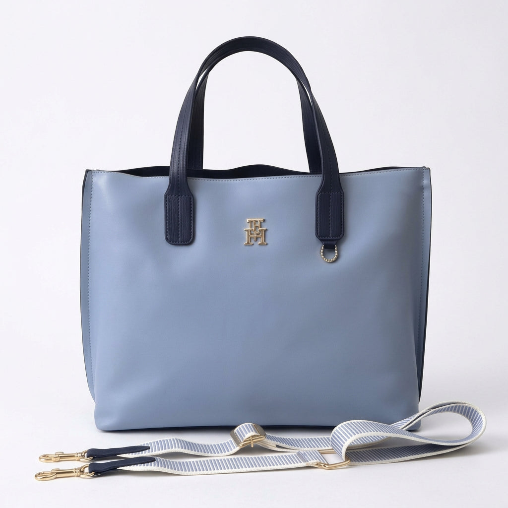 Tommy Hilfiger Dual Tone Signature Tote with Crossbody Strap