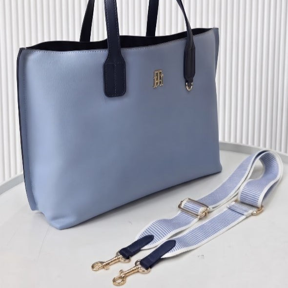 Tommy Hilfiger Dual Tone Signature Tote with Crossbody Strap