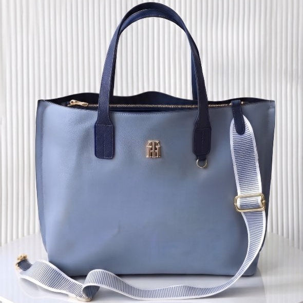 Tommy Hilfiger Dual Tone Signature Tote with Crossbody Strap