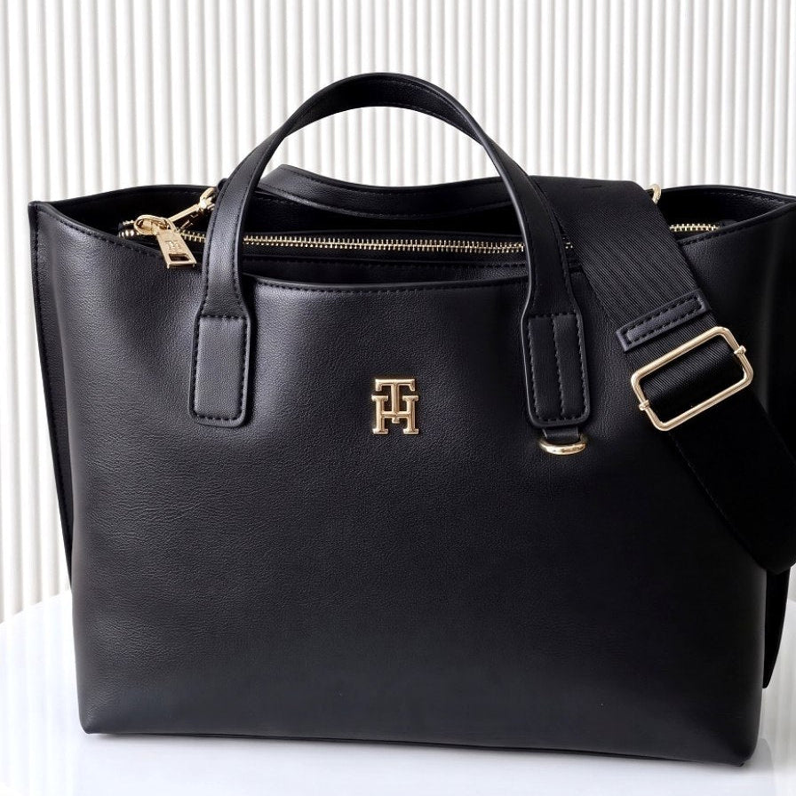 Tommy Hilfiger Dual Tone Signature Tote with Crossbody Strap