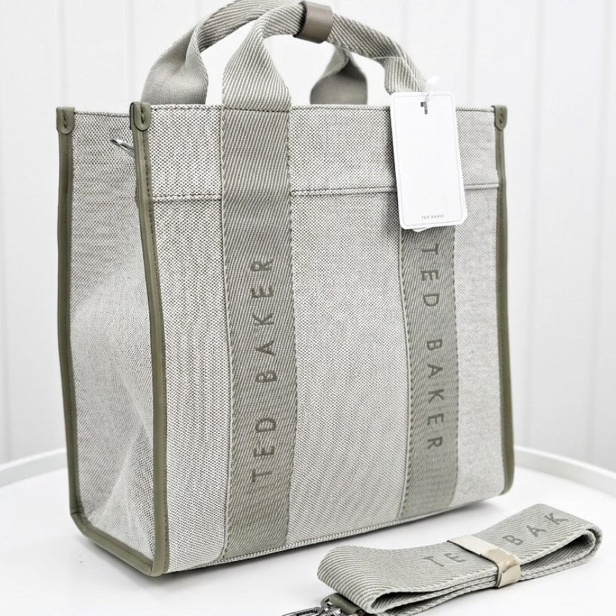 Ted Baker Canvas Tote with Detachable Crossbody Strap