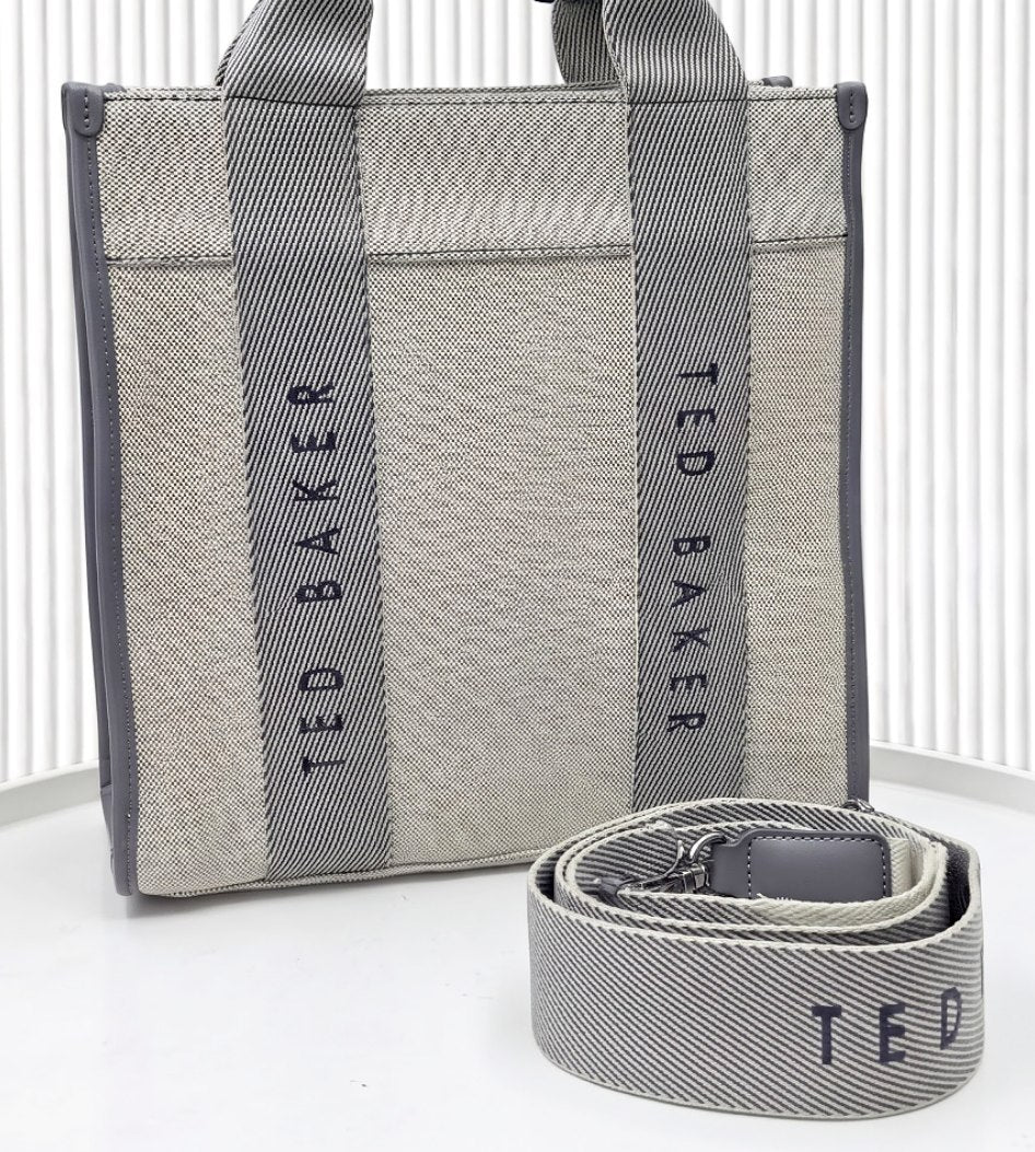 Ted Baker Canvas Tote with Detachable Crossbody Strap
