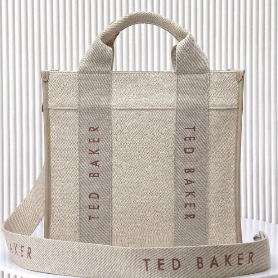 Ted Baker Canvas Tote with Detachable Crossbody Strap