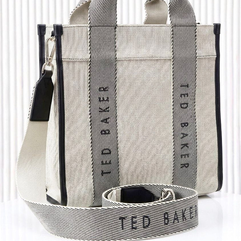 Ted Baker Canvas Tote with Detachable Crossbody Strap