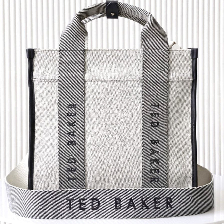 Ted Baker Canvas Tote with Detachable Crossbody Strap