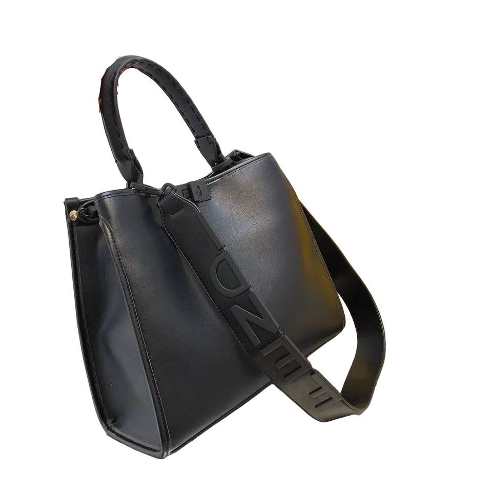 Fendi Peekaboo ISeeU Black Leather Handbag with Gold Logo Strap 👜✨🖤
