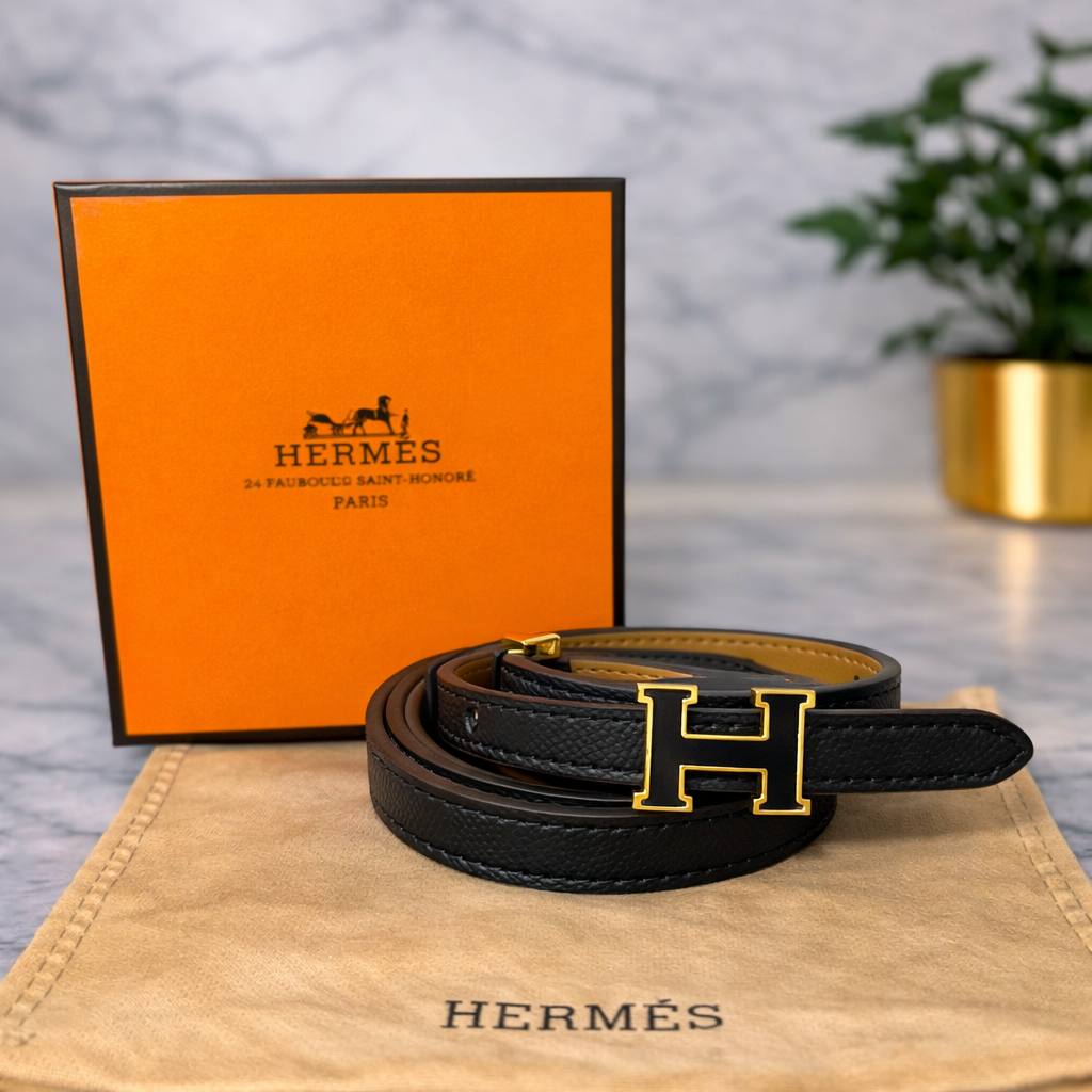 Hermès Red & White Belt: Iconic Style 🧡🤍🖤