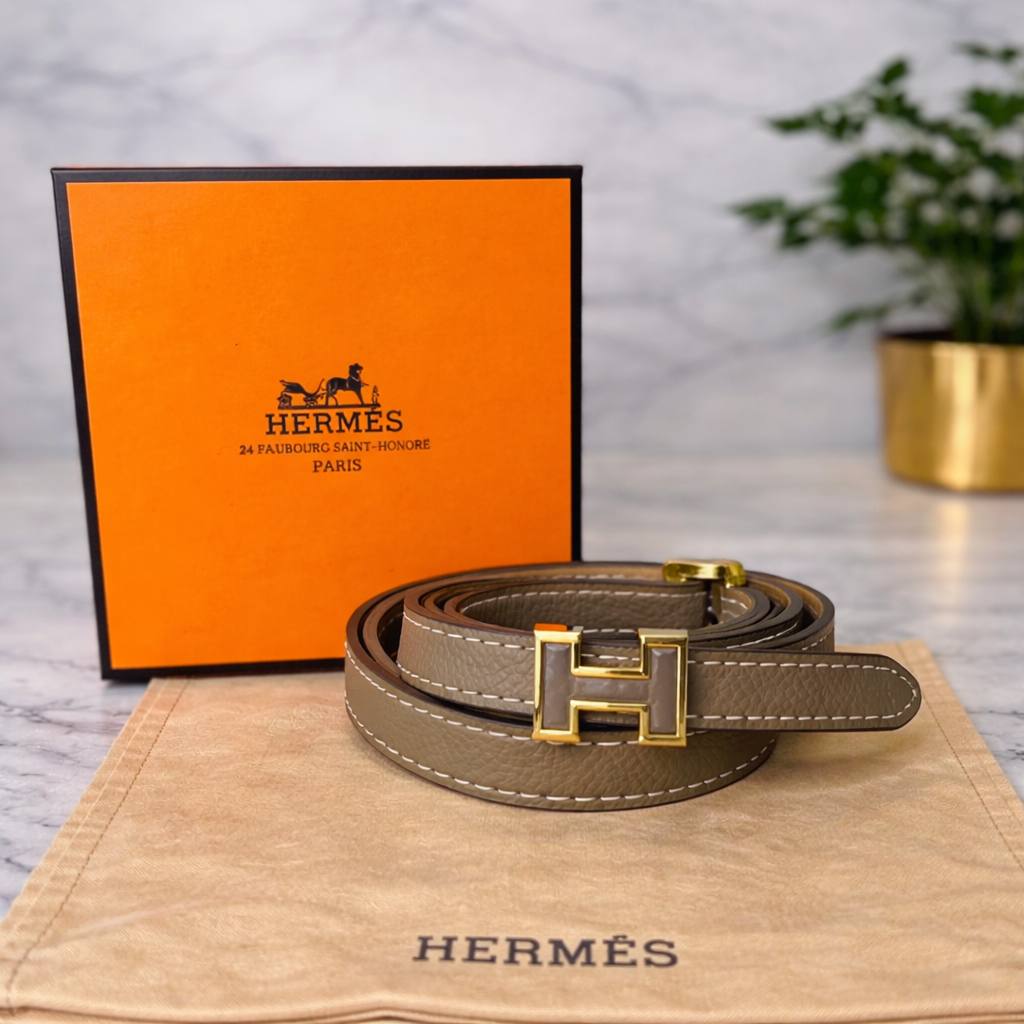 Hermès Red & White Belt: Iconic Style 🧡🤍🖤