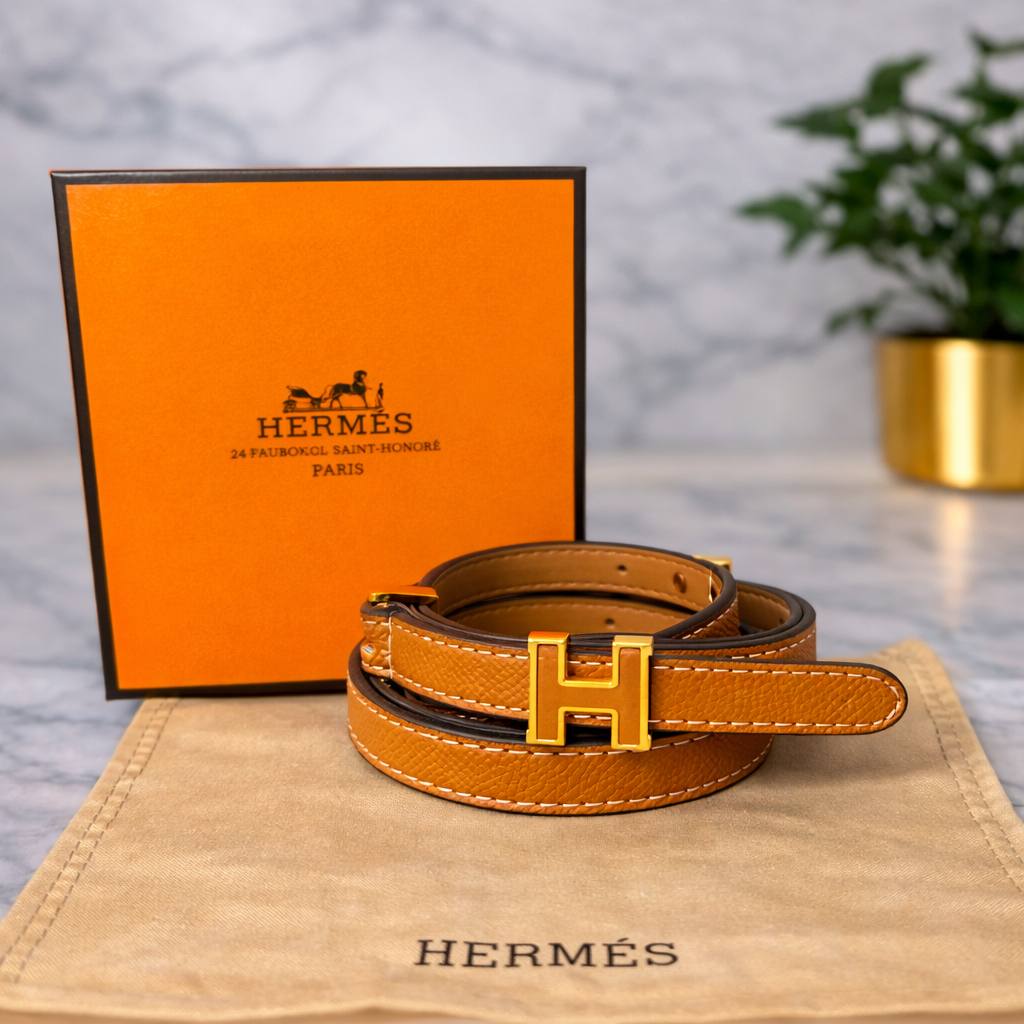 Hermès Red & White Belt: Iconic Style 🧡🤍🖤