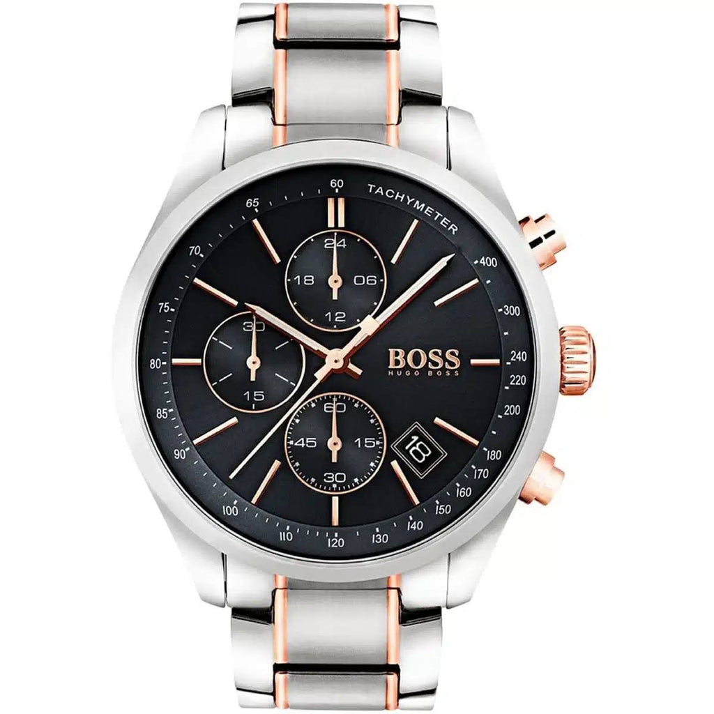 Hugo Boss Stainless Steel Watch: Silver, Black & Rose Gold ⌚🖤✨