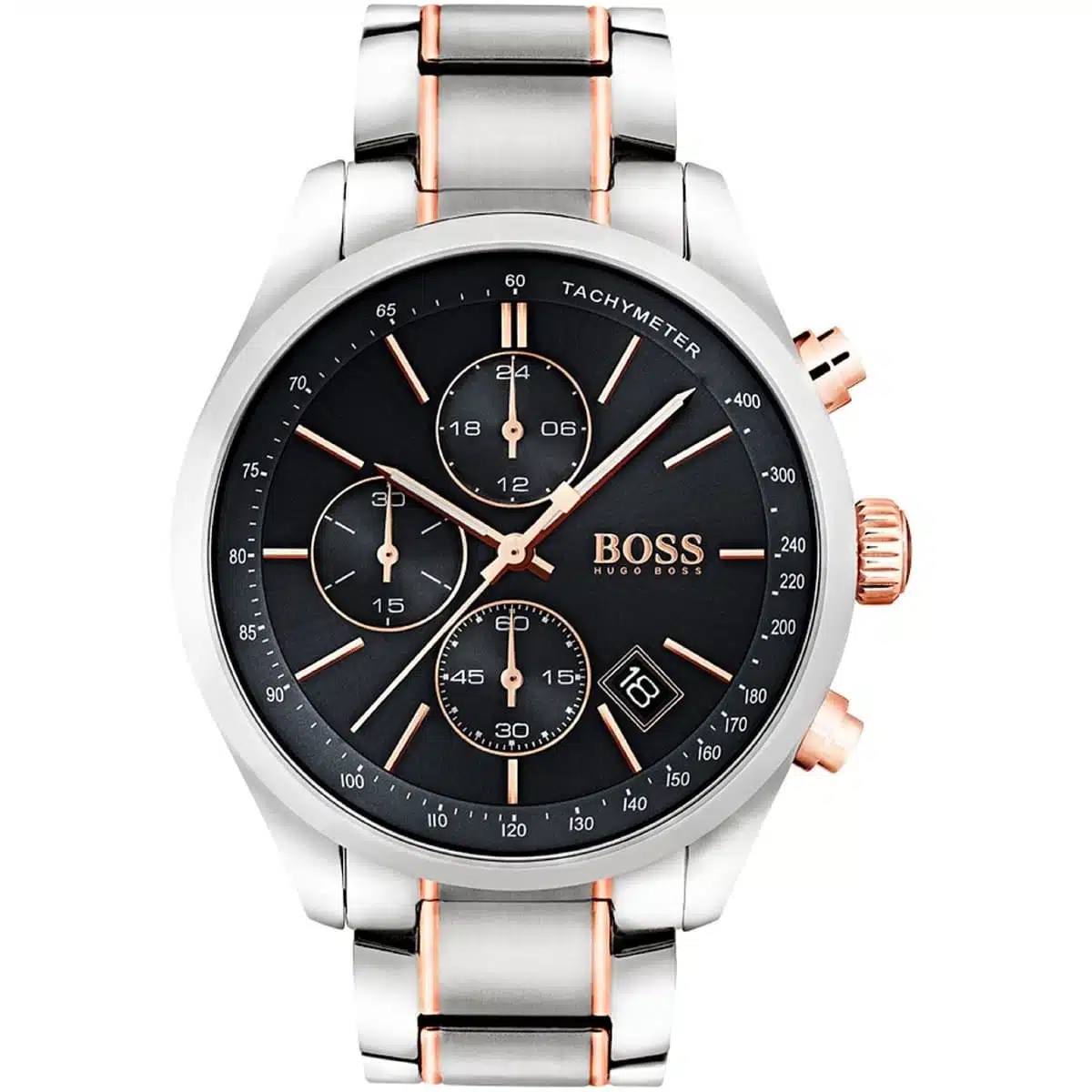 Hugo Boss Stainless Steel Watch: Silver, Black & Rose Gold ⌚🖤✨