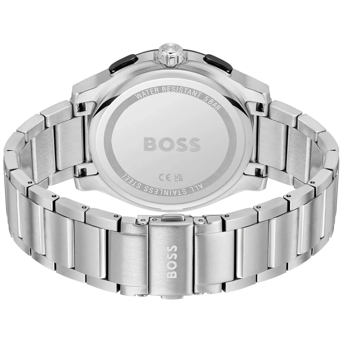 Boss Silver & Blue Stainless Steel Watch ⌚👔💎