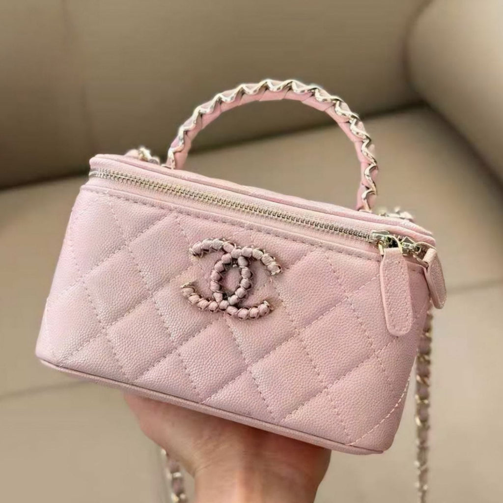 Chanel Caviar Leather Mirror Bag 👜 Burgundy or Pink