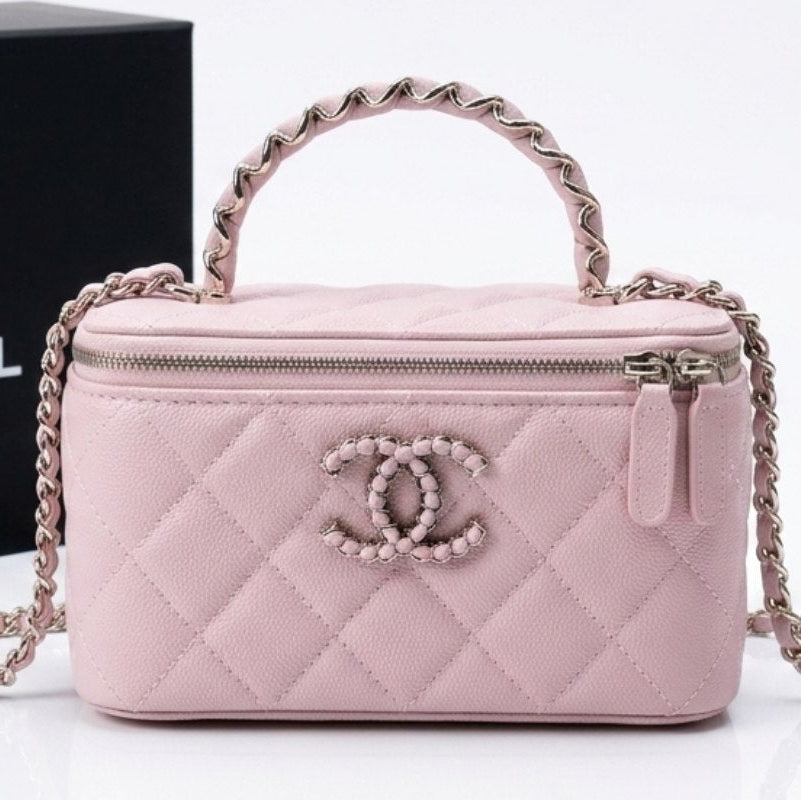 Chanel Caviar Leather Mirror Bag 👜 Burgundy or Pink