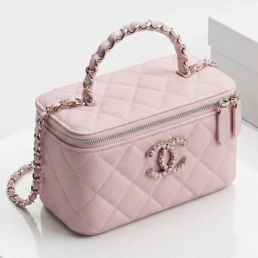 Chanel Caviar Leather Mirror Bag 👜 Burgundy or Pink