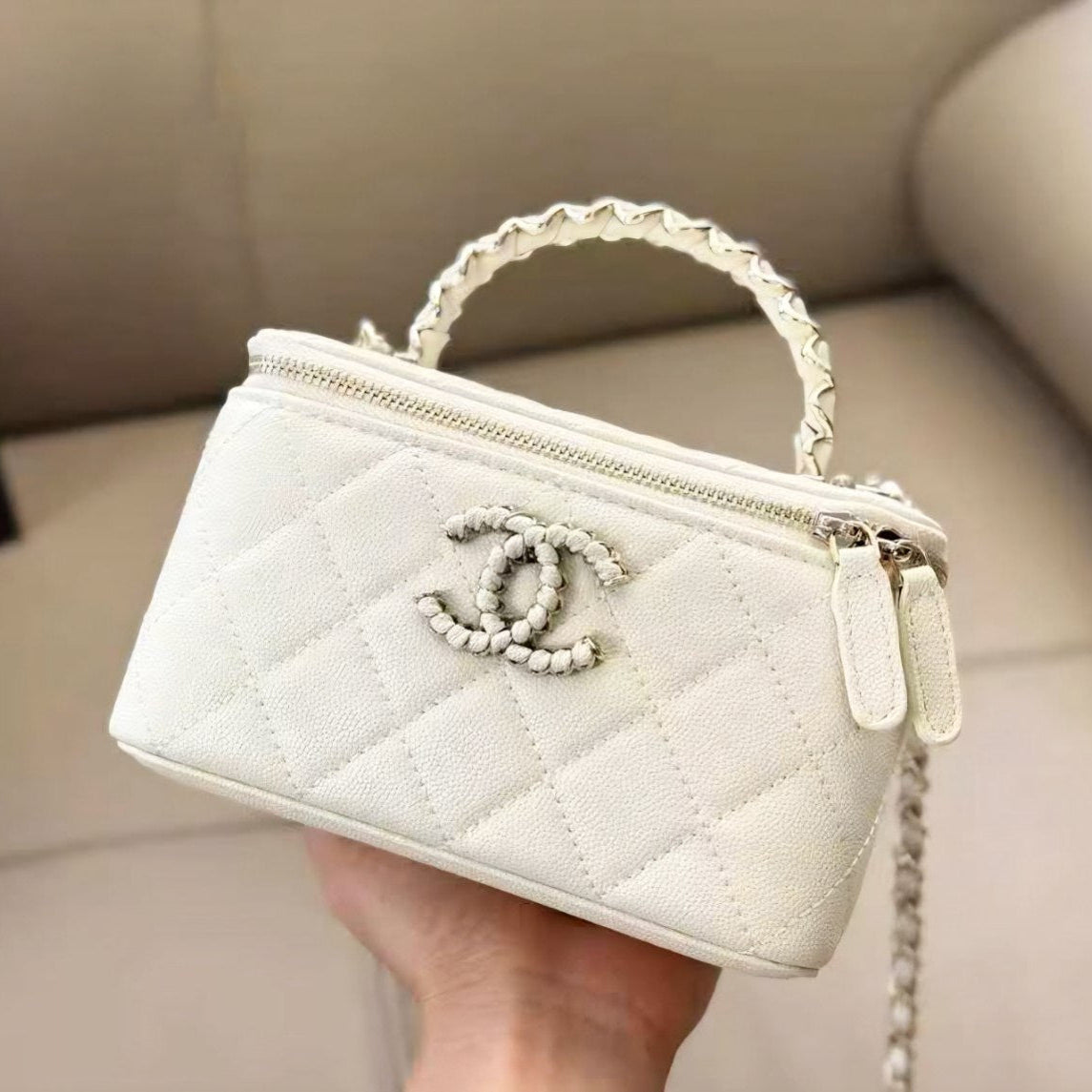 Chanel Caviar Leather Mirror Bag 👜 Burgundy or Pink