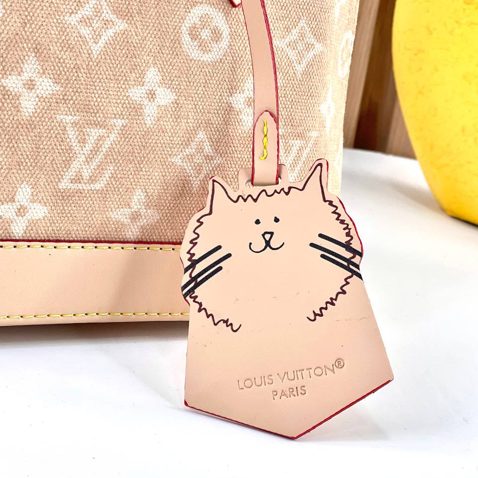 Louis Vuitton Cat Print Alma Bag in Beige and Red 🐱👜✨