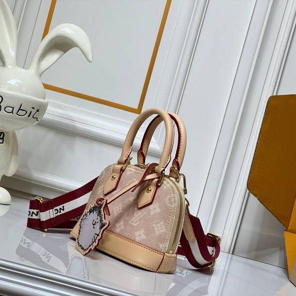 Louis Vuitton Cat Print Alma Bag in Beige and Red 🐱👜✨