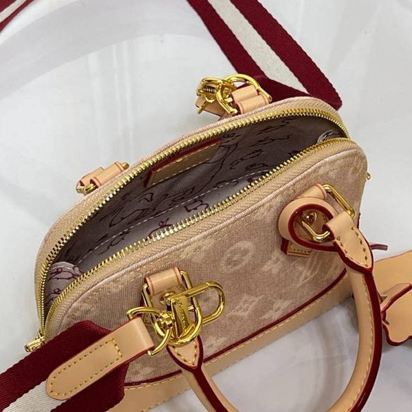 Louis Vuitton Cat Print Alma Bag in Beige and Red 🐱👜✨