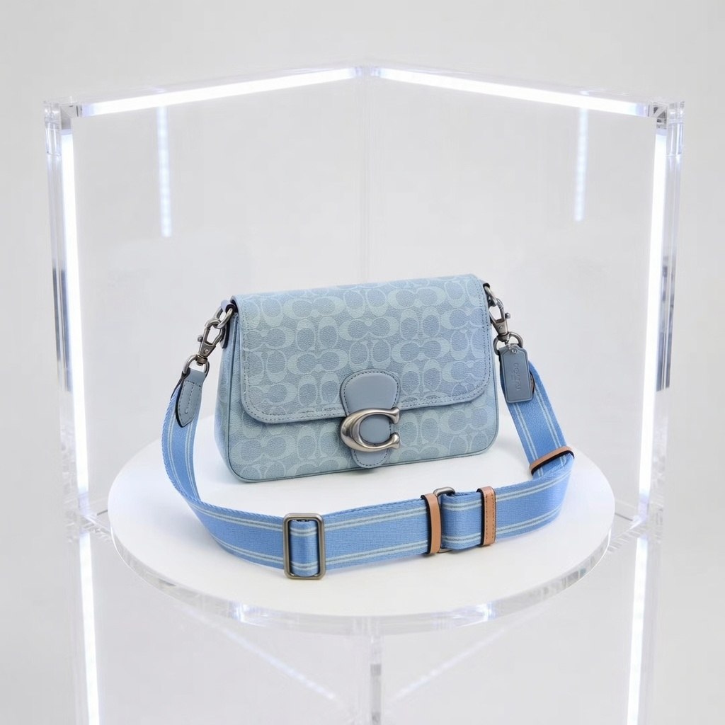 Coach Signature Canvas Crossbody Bag in Light Blue 🦋✨