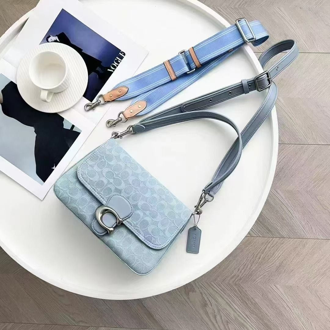 Coach Signature Canvas Crossbody Bag in Light Blue 🦋✨