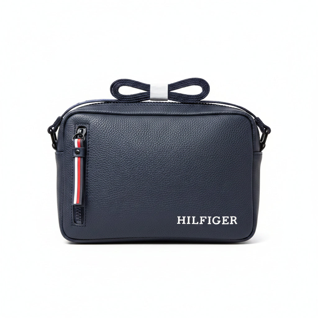 Hilfiger Textured Faux Leather Crossbody Bag in Navy 👜✨
