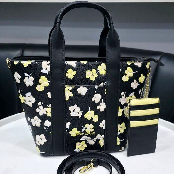 Emily Loran Floral Handbag with Matching Card Holder 🌸👜