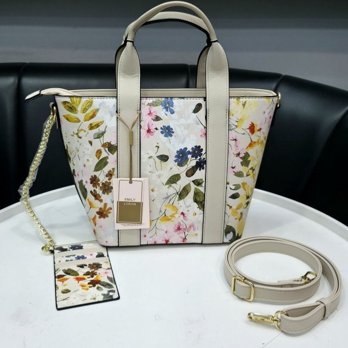 Emily Loran Floral Handbag with Matching Card Holder 🌸👜