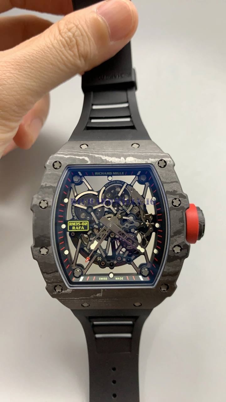 Richard Mille RM35-02 RAFA Skeleton Watch with Red Crown Detail ⌚🔴