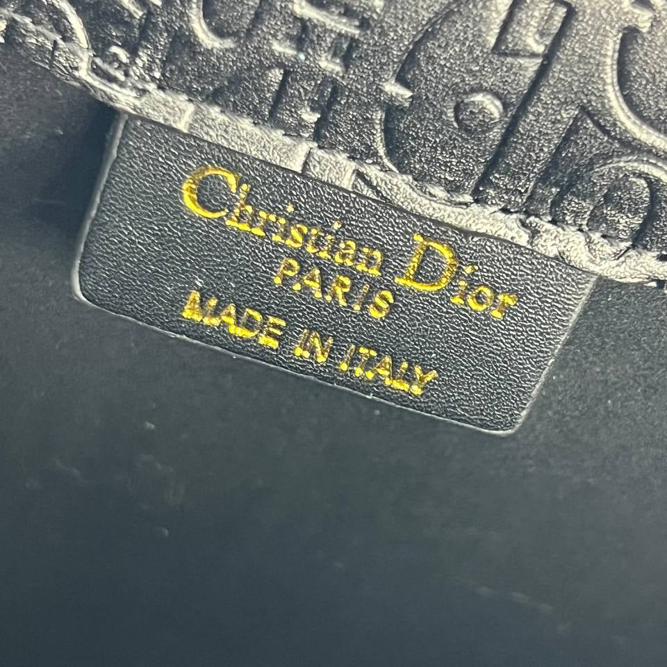 Christian Dior Embossed Black Signature Tote Bag