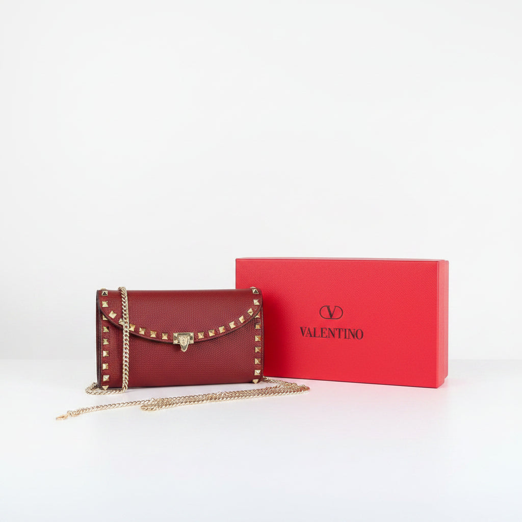 Valentino Garavani Studded Clutch with Chain Strap