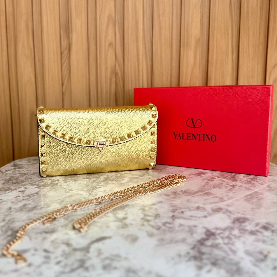Valentino Garavani Studded Clutch with Chain Strap
