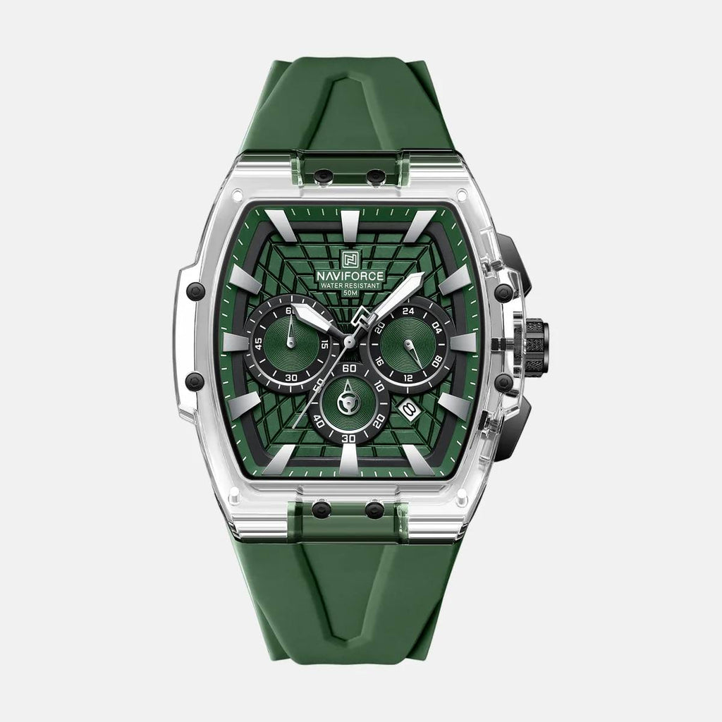 NAVIFORCE Tonneau Transparent Chronograph Watch