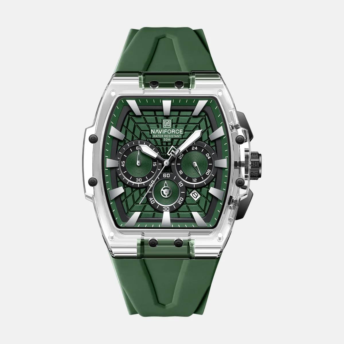 NAVIFORCE Tonneau Transparent Chronograph Watch