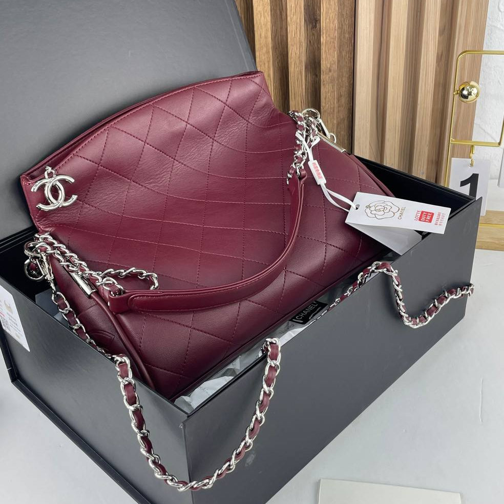 Chanel Large Quilted Leather Bag with Chain Strap