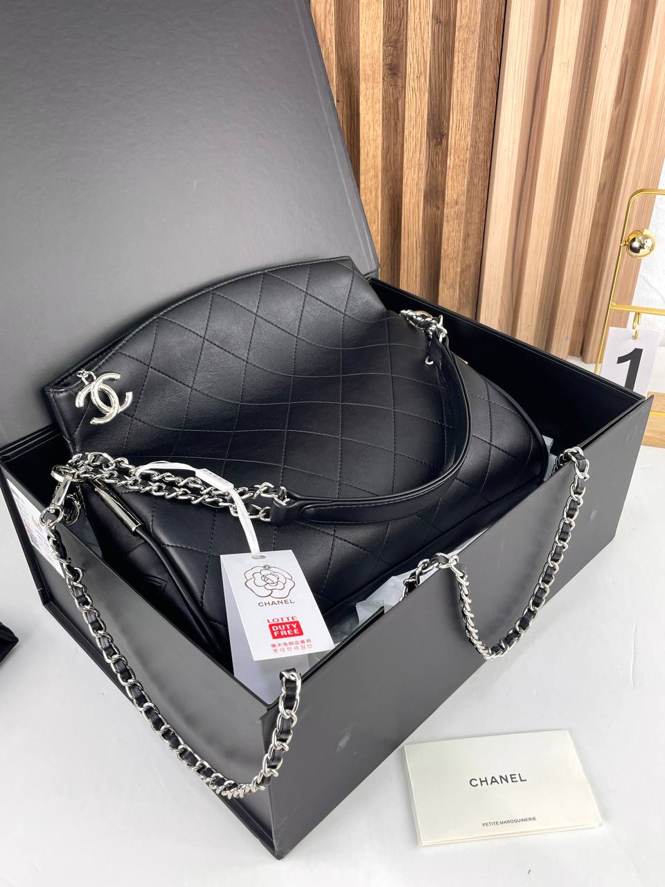 Chanel Large Quilted Leather Bag with Chain Strap