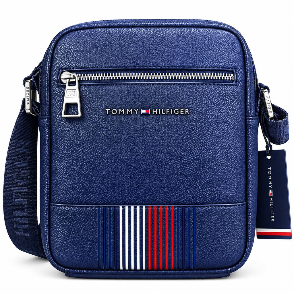 Tommy Hilfiger Textured Faux Leather Crossbody with Signature Stripe