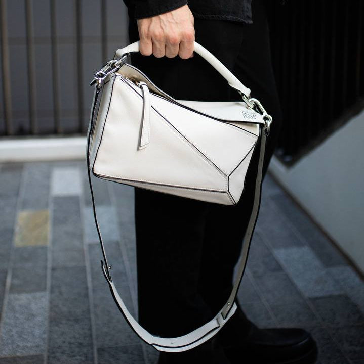 Loewe Puzzle Leather Bag in Elegant White