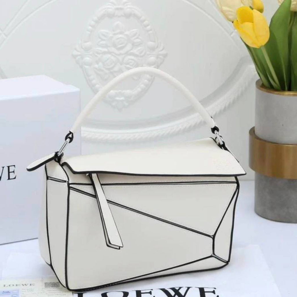 Loewe Puzzle Leather Bag in Elegant White