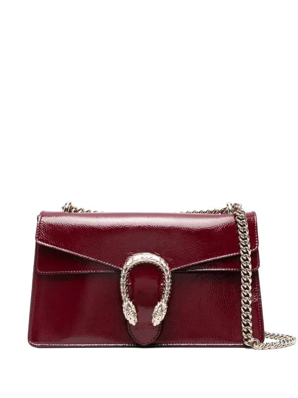 Gucci Dionysus Burgundy Patent Leather Shoulder Bag