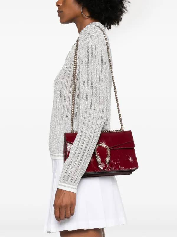 Gucci Dionysus Burgundy Patent Leather Shoulder Bag