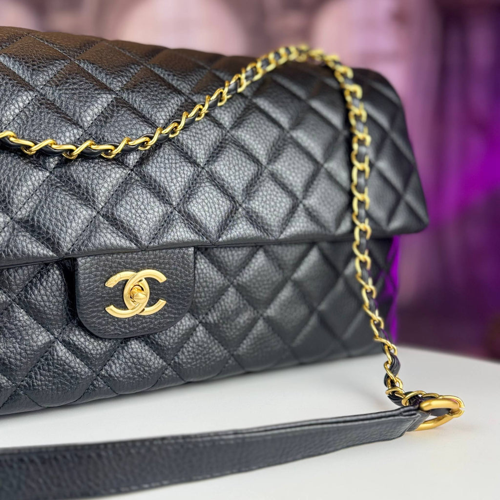 Chanel Black Quilted Leather Flap Bag with Gold Tone Hardware