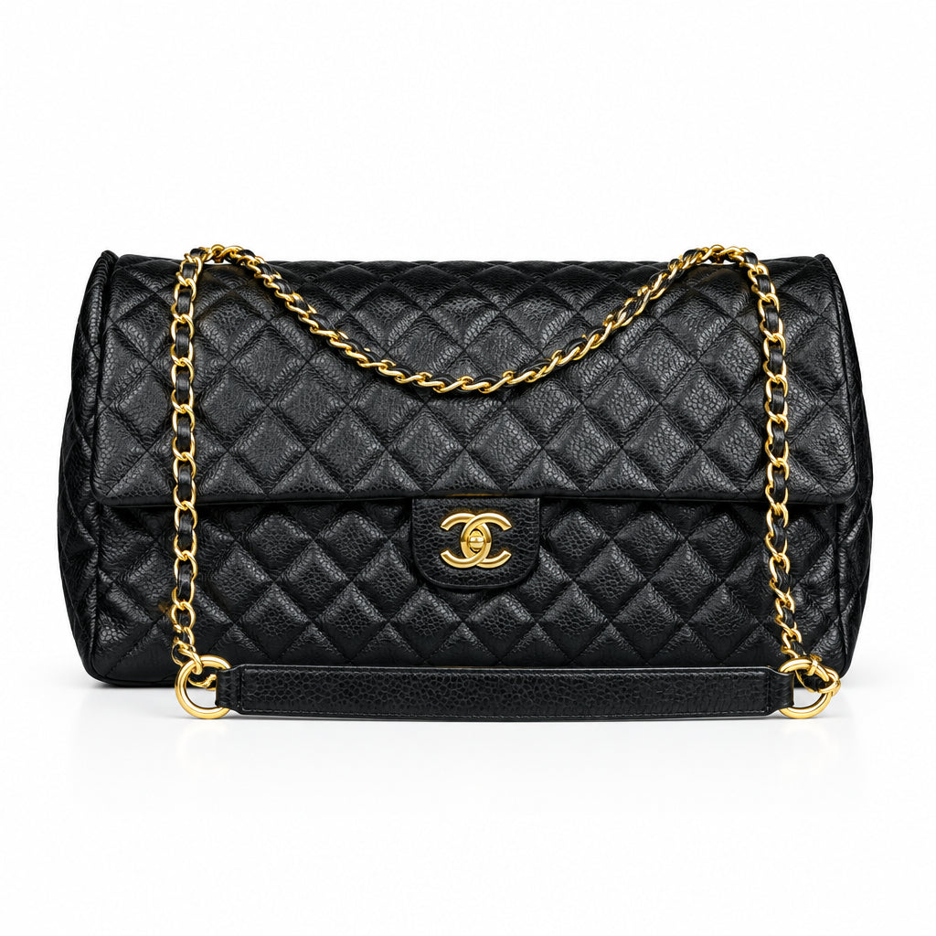 Chanel Black Quilted Leather Flap Bag with Gold Tone Hardware