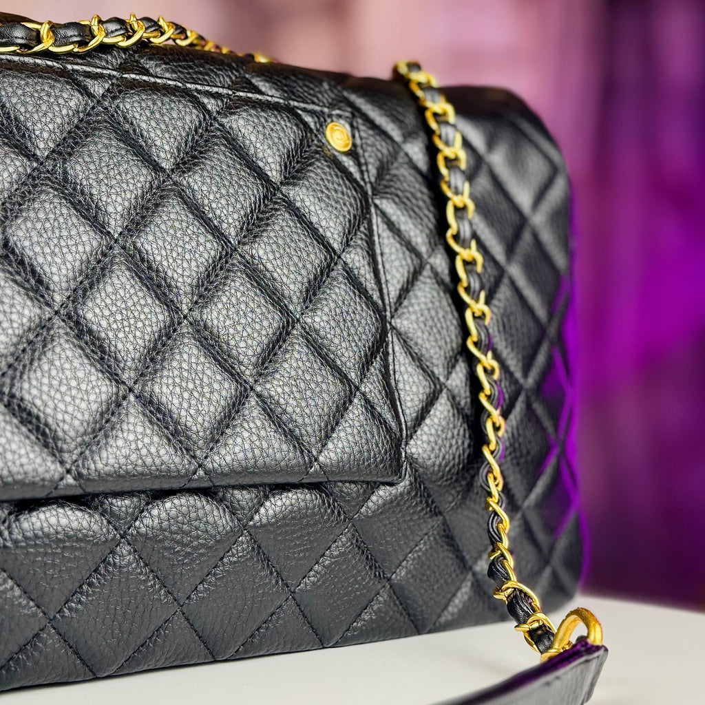 Chanel Black Quilted Leather Flap Bag with Gold Tone Hardware