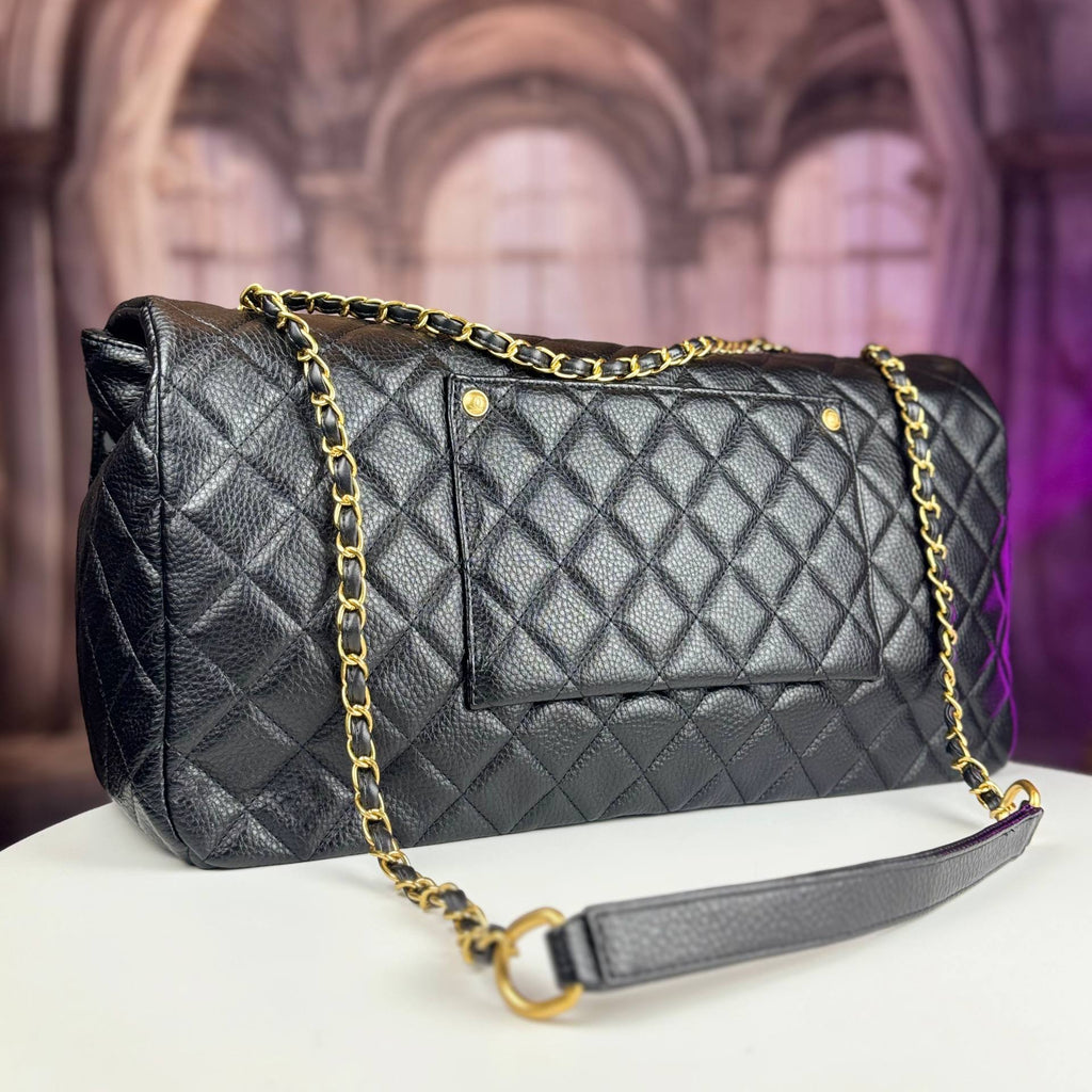 Chanel Black Quilted Leather Flap Bag with Gold Tone Hardware